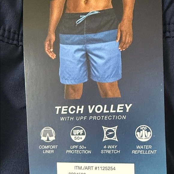 Speedo Men's Navy and Light Blue Swim Trunks - Picture 5 of 7